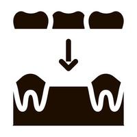 ícone de sinal de vetor de estomatologia de prótese dentária