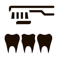 ícone de sinal de vetor de limpeza de dentes de dentista