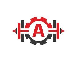 letra inicial do alfabeto um modelo de design de logotipo de fitness de academia vetor