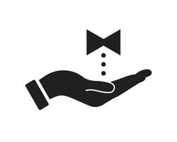 design de logotipo de gravata de mão. logotipo de gravata com vetor de conceito de mão. design de logotipo de mão e gravata