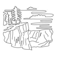 ponto taft no parque nacional de yosemite califórnia desenho de arte de linha única vetor