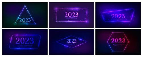 2023 feliz ano novo fundo neon vetor