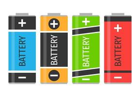 um conjunto de quatro baterias coloridas. ilustração vetorial vetor