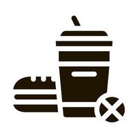 proibição de ilustração de glifo vetorial de ícone de junk food vetor