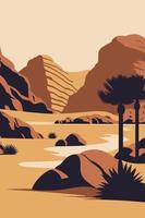 wadi rum jordan retro posters famosos desertos do mundo vetor