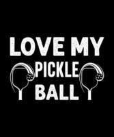 design de camiseta vetorial de ilustração de pickleball vetor