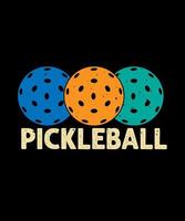 design de camiseta vetorial de ilustração de pickleball vetor