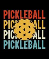 design de camiseta vetorial de ilustração de pickleball vetor