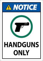 aviso armas de fogo permitidas assinar apenas revólveres vetor