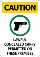 cuidado armas de fogo permitidas sinal legal transporte oculto permitido nestas instalações vetor