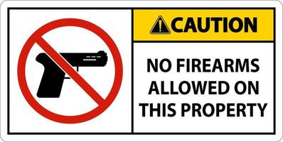 sinal de cuidado não são permitidas armas de fogo nesta propriedade vetor