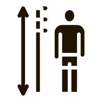 ilustração de glifo vetorial de ícone de medição de altura humana vetor