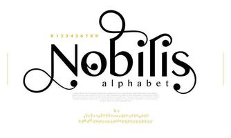 tipo de letra nobilis serif, tipografia de luxo para logotipo, moda, casamento. letras clássicas vintage vetor