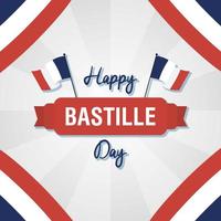 cartão comemorativo do dia da bastilha com ícones franceses vetor