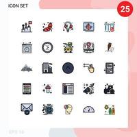 25 ícones criativos, sinais modernos e símbolos de números, linha de lâmpada de lixo, elementos de design de vetores editáveis