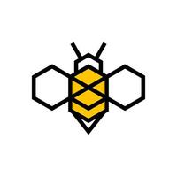 modelo de design de logotipo de abelha geométrica criativa vetor