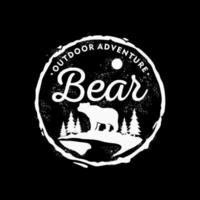modelo de vetor de design de logotipo de distintivo de emblema de urso vintage