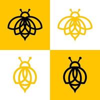 modelo de vetor de design de logotipo de abelha criativa