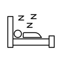 ilustração do ícone do sono. ícone de pessoas com cama. ícone relacionado ao estilo de vida. estilo de ícone de linha. design vetorial simples editável vetor