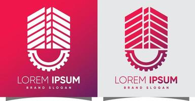 construção de logotipo com vetor premium de estilo moderno criativo