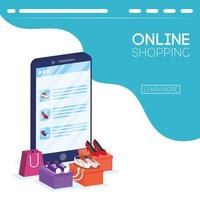 banner de compras online e e-commerce vetor