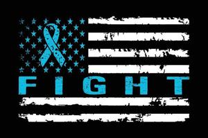 lutar contra o projeto de bandeira de conscientização do câncer de próstata vetor