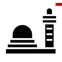 ilustração do ícone glifo da mesquita vetor