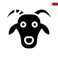 ilustração do ícone de glifo de cabeça de cabra vetor