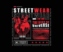 ilustração estética de design de camiseta de streetwear, gráfico vetorial, pôster tipográfico ou camisetas street wear e estilo urbano vetor