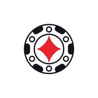diamantes conceito de vetor de fichas de pôquer ícone sólido ou símbolo