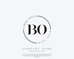 logotipo feminino inicial bo monograma de beleza e design de logotipo elegante, logotipo manuscrito da assinatura inicial, casamento, moda, floral e botânico com modelo criativo vetor