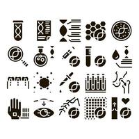 conjunto de ícones vetoriais de elementos de coleção de biomateriais vetor