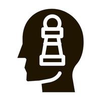 ilustração de glifo de vetor de ícone de cabeça de figura de xadrez