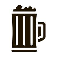 ilustração de glifo vetorial de ícone de copo de cerveja espumoso vetor