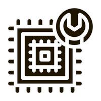 ilustração de glifo vetorial de ícone de reparo de chip vetor