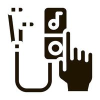 ilustração de glifo de vetor de ícone de player de música