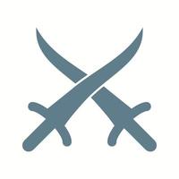 belo ícone de vetor de glifos de espadas árabes