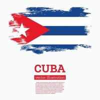 bandeira cubana com pinceladas de grunge. bandeira do país de cuba. vetor