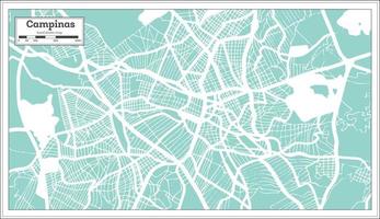mapa da cidade de campinas brasil em estilo retrô. mapa de contorno. vetor