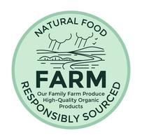 comida natural, fazenda familiar de origem responsável vetor