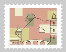 paisagem italiana com arquitetura, cartões postais vetor