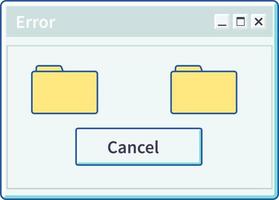 interface da janela, aplicativo com pasta de arquivos vetor