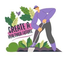 criar um futuro mais saudável, hobby de serviço de jardinagem vetor