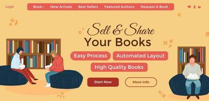 vender e compartilhar seus livros, web layout automatizado vetor