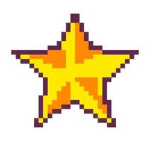 desenho de estrela pixelizada, corpo celeste ou recompensa vetor