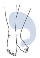 desenho monocromático de pernas e tornozelos de parte do corpo feminino vetor