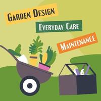 projeto de jardim e cuidados diários, manutenção vetor