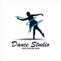 símbolo de elemento de modelo de logotipo de estúdio de dança de balé com cor gradiente de luxo vetor