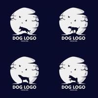 conjunto de modelo de vetor de design de logotipo de cachorro. vetor de logotipo de ícone de cachorro