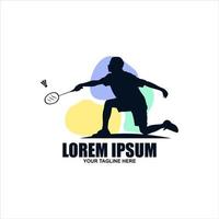 logotipo de esportes de badminton masculino vetor